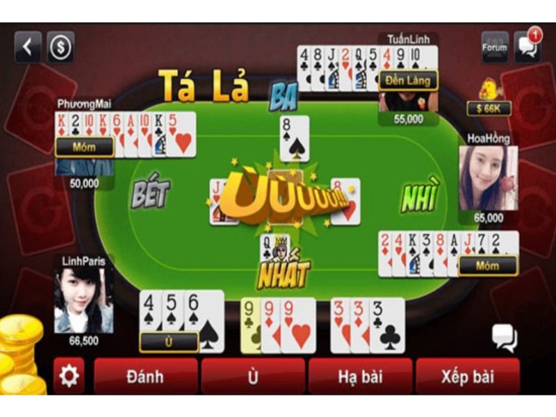 Hình thức ù đền trong game bài phỏm